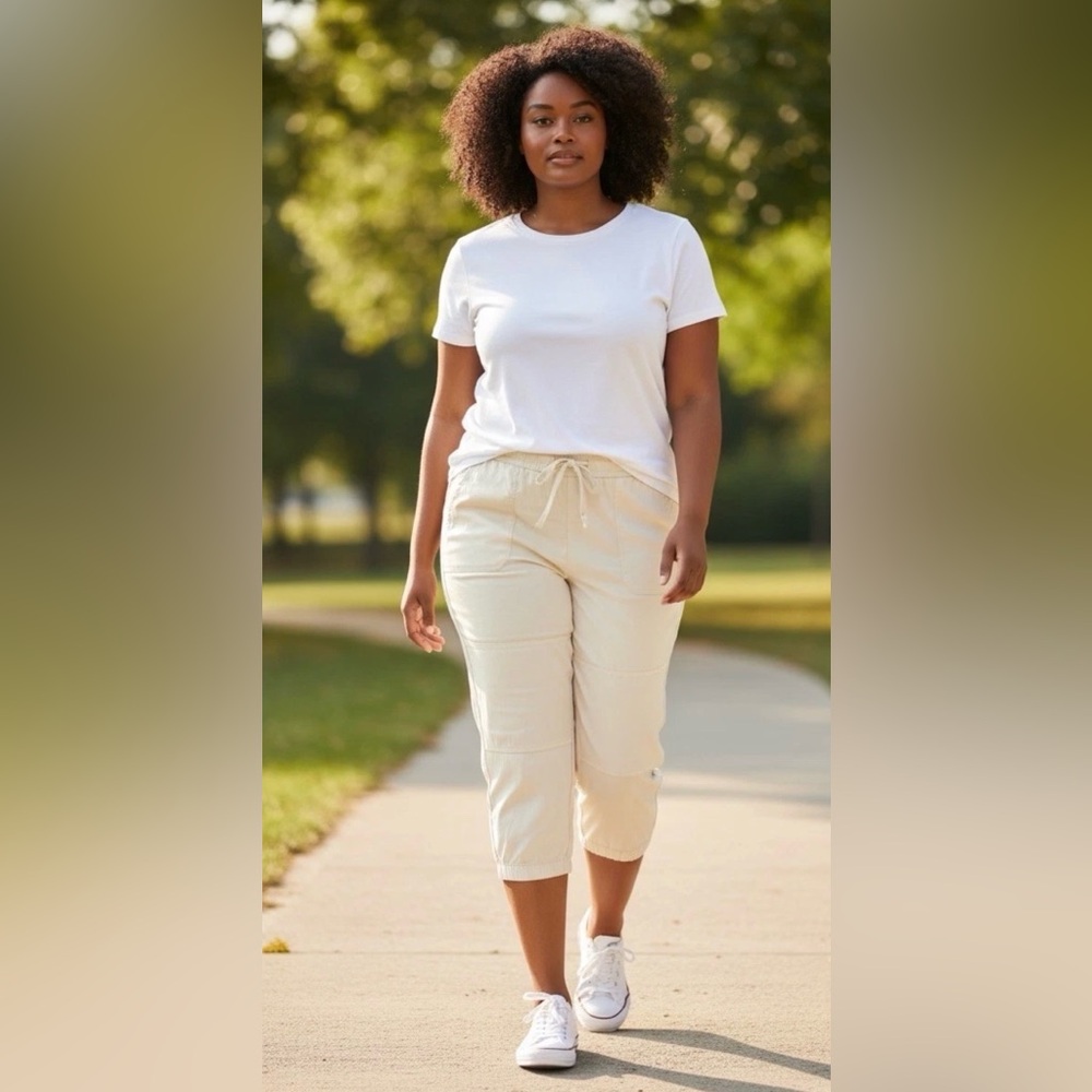 NWT Daily Ritual Ivory Lyocell Jogger Pants Women's 16 Summer Resortwear**NEW**